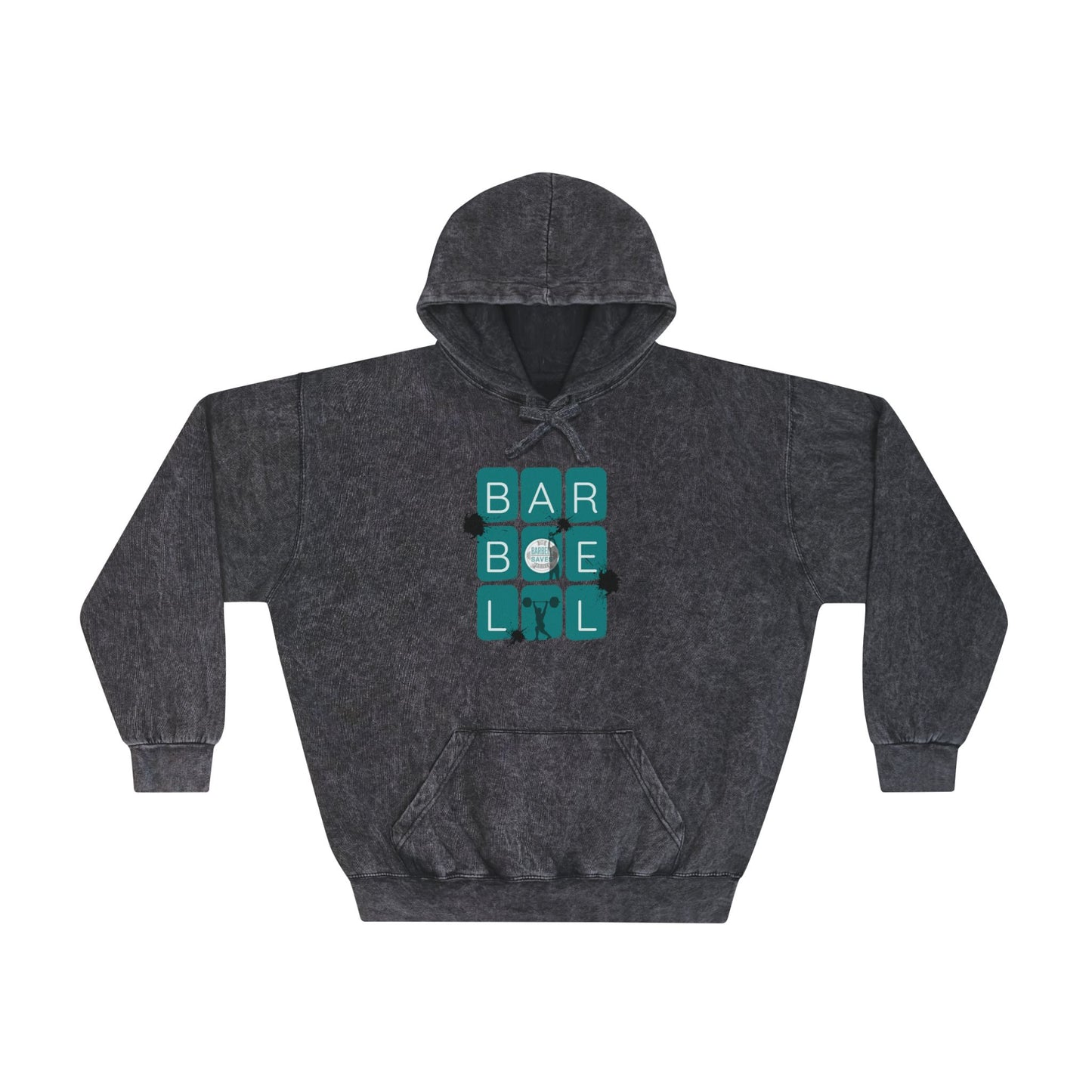 Mineral Wash Hoodie - Barbell Block Design