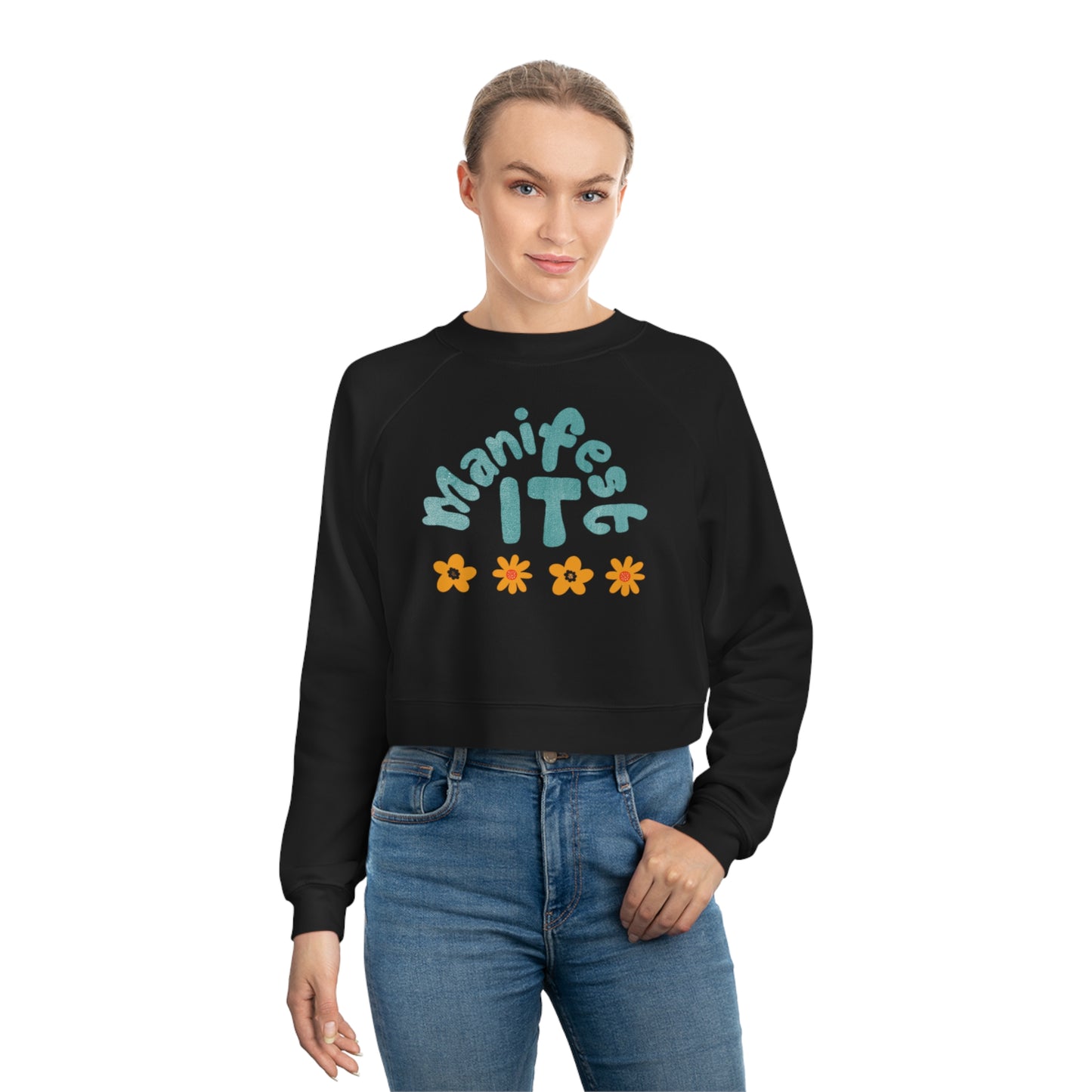 Yoga Saves Womens Fleece Cropped Pullover